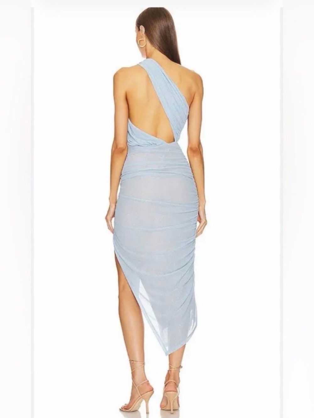 Michael Costello x Revolve Petra Dress Women's XS One Shoulder Sky Blue NWT - Picture 3 of 12